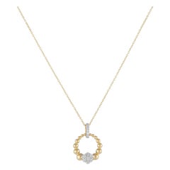 14K Yellow Gold 0.15ct Diamond Pendant Necklace