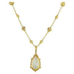Judith Ripka 18K Yellow Gold 0.65ct Diamond and Citrine Necklace