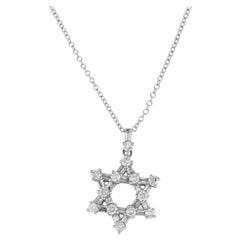 14K White Gold 0.40ct Diamond Star of David Necklace