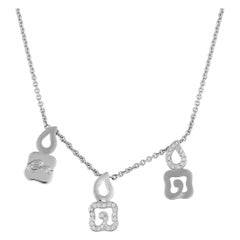La Nouvelle Bague 18K White Gold 0.33ct Diamond Charm Necklace