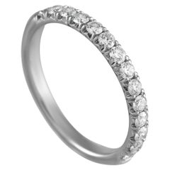 Bague d'éternité demi-éternité en platine avec diamant 0.50 carat