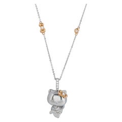 Sanrio Hello Kitty 18K White and Rose Gold 0.57ct Diamond Pendant Necklace