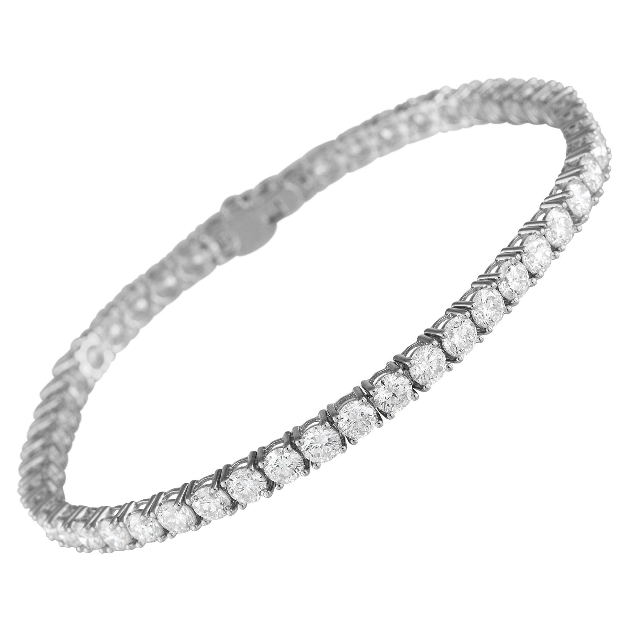 18K White Gold 9.03ct Diamond Tennis Bracelet