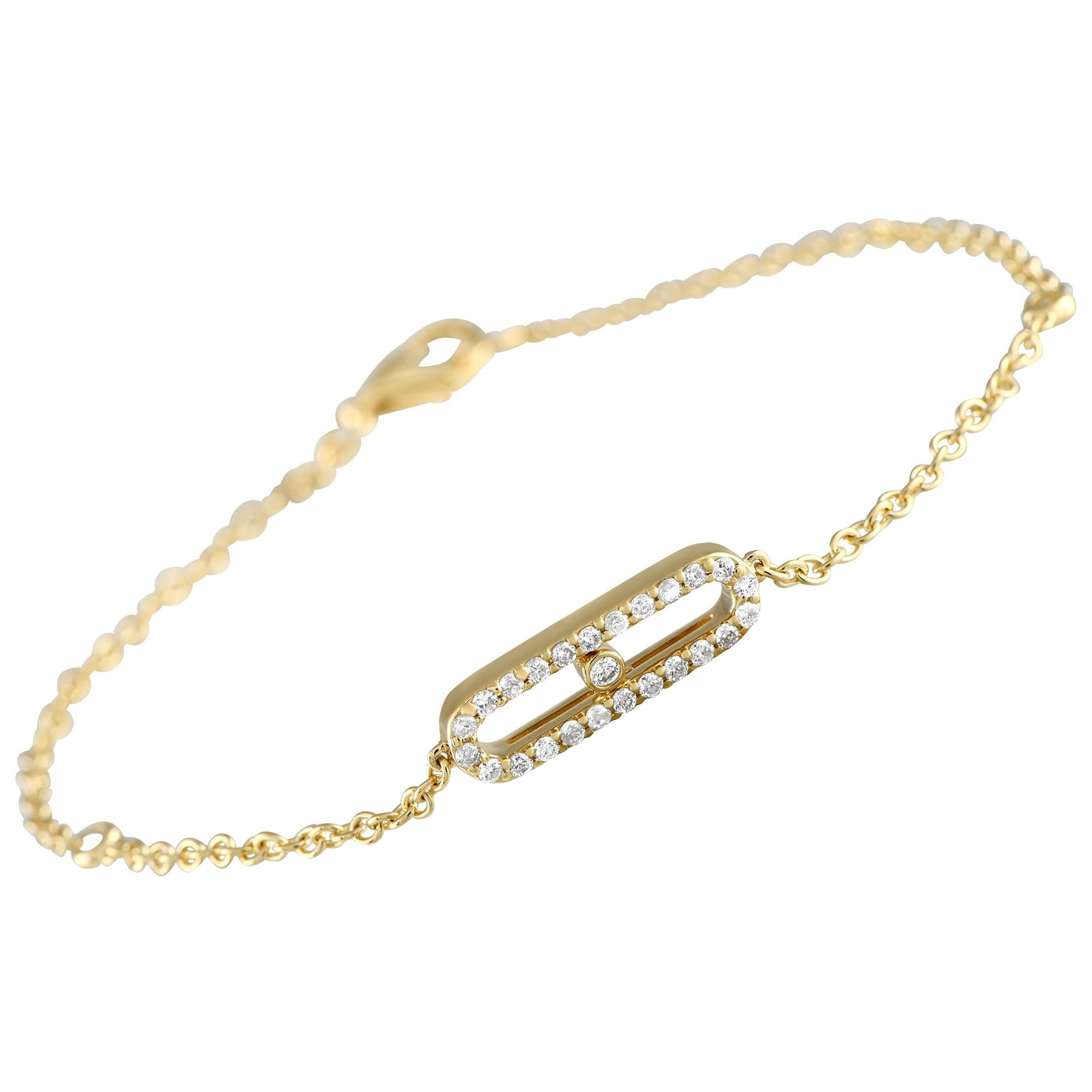 14K Yellow Gold 0.30ct Diamond Bracelet For Sale