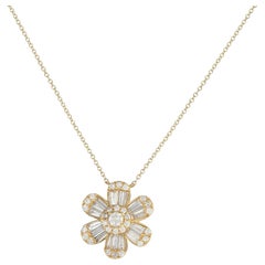 14K Yellow Gold 1.25ct Diamond Pendant Necklace