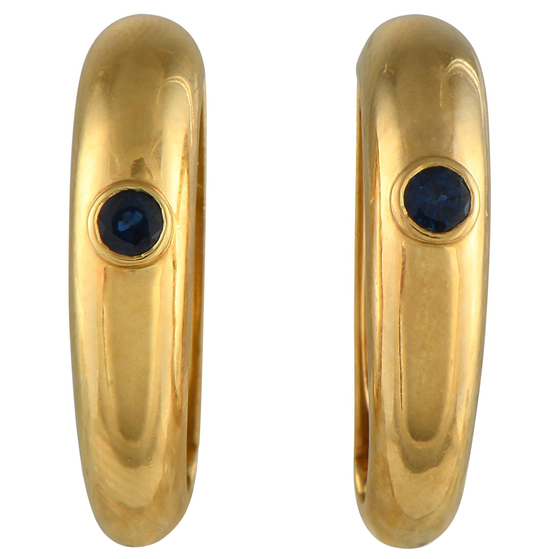 Cartier 18K Yellow Gold Sapphire Cufflinks