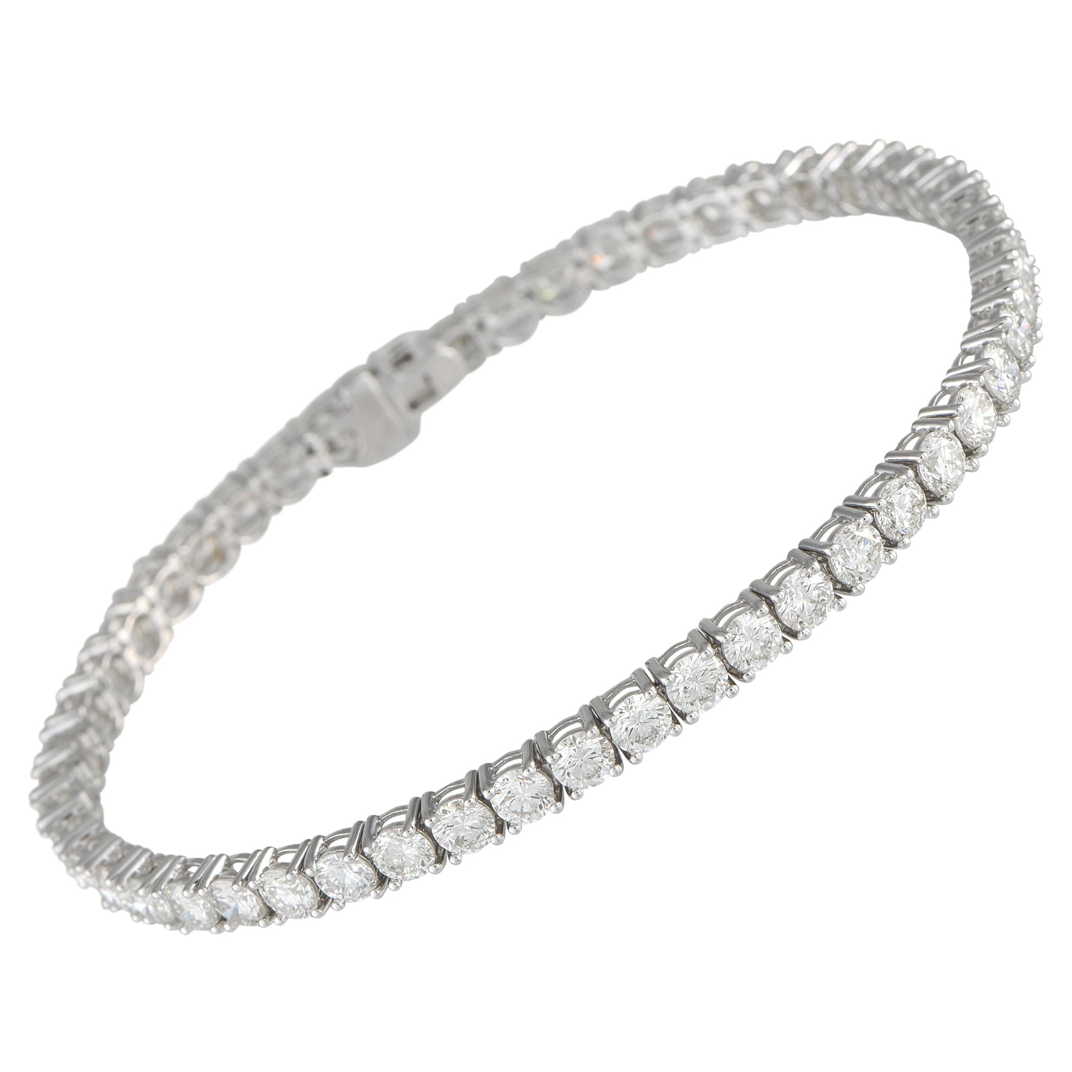 18K White Gold 8.76ct Diamond Tennis Bracelet