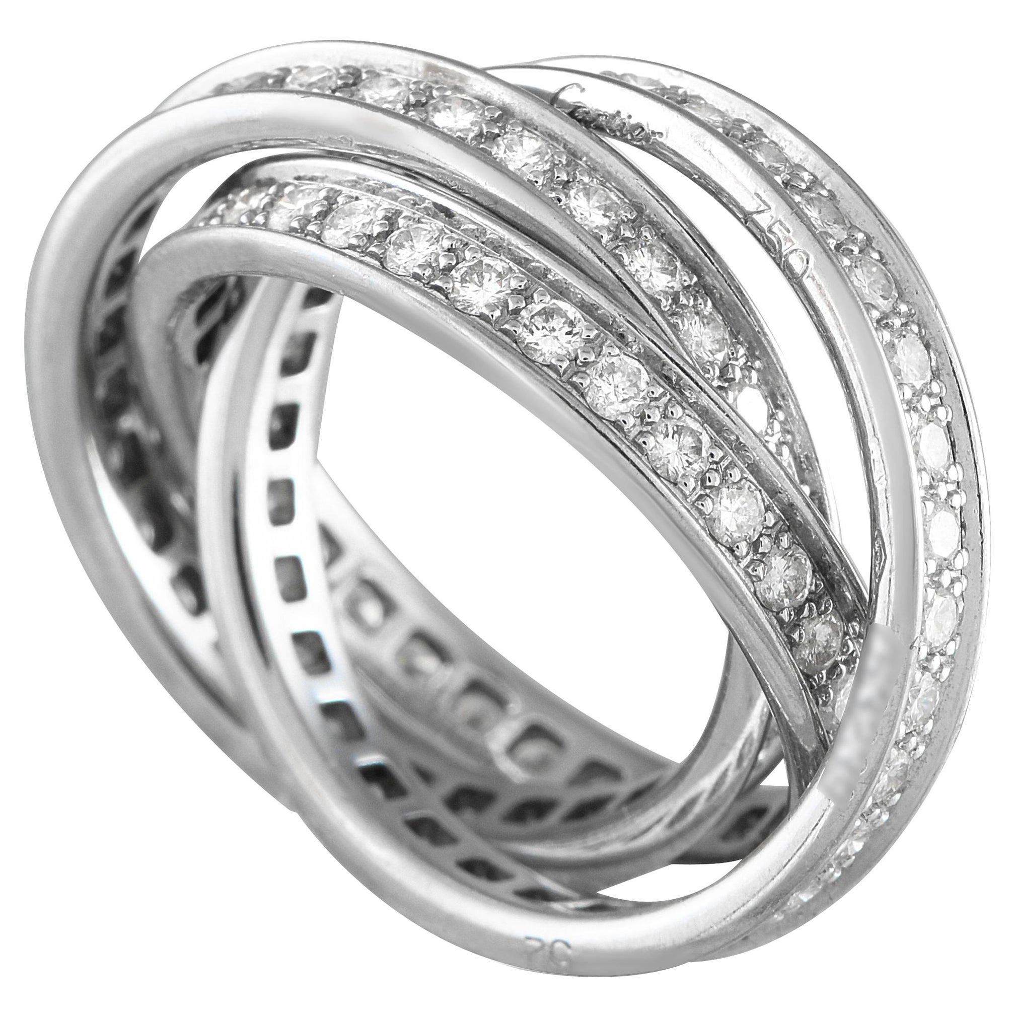 Cartier Trinity 18K White Gold Diamond Ring