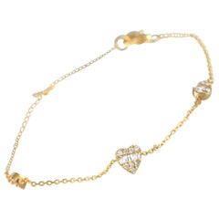 14K Yellow Gold 0.25ct Diamond Station Bracelet