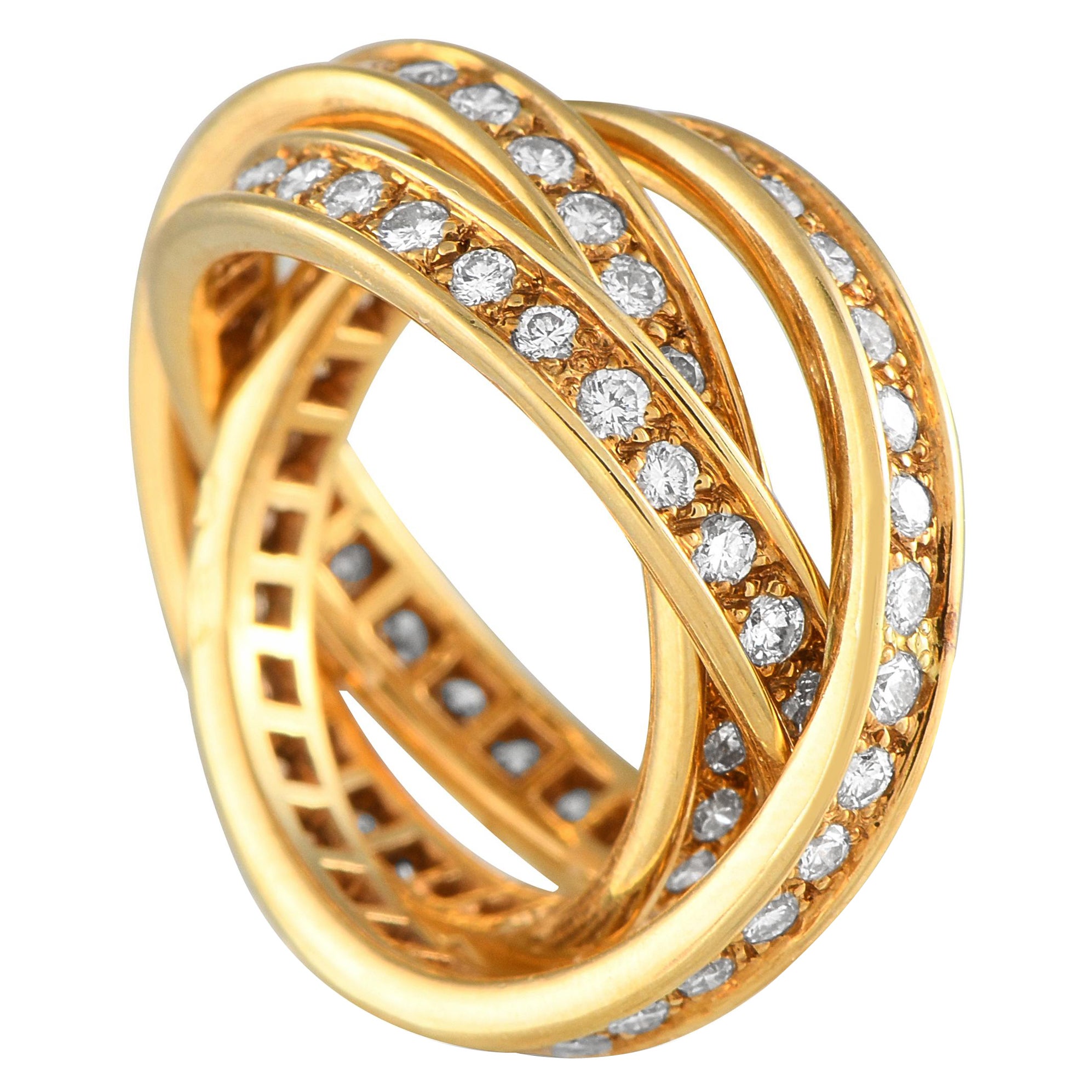 Cartier Trinity 18K Yellow Gold Diamond Ring