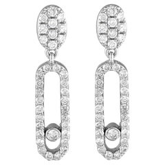 14K White Gold 0.50 ct Diamond Drop Earrings