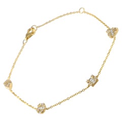 14K Yellow Gold 0.40ct Diamond Station Bracelet