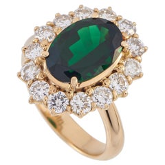 18K Yellow Gold 1.59ct Diamond and Tourmaline Ring