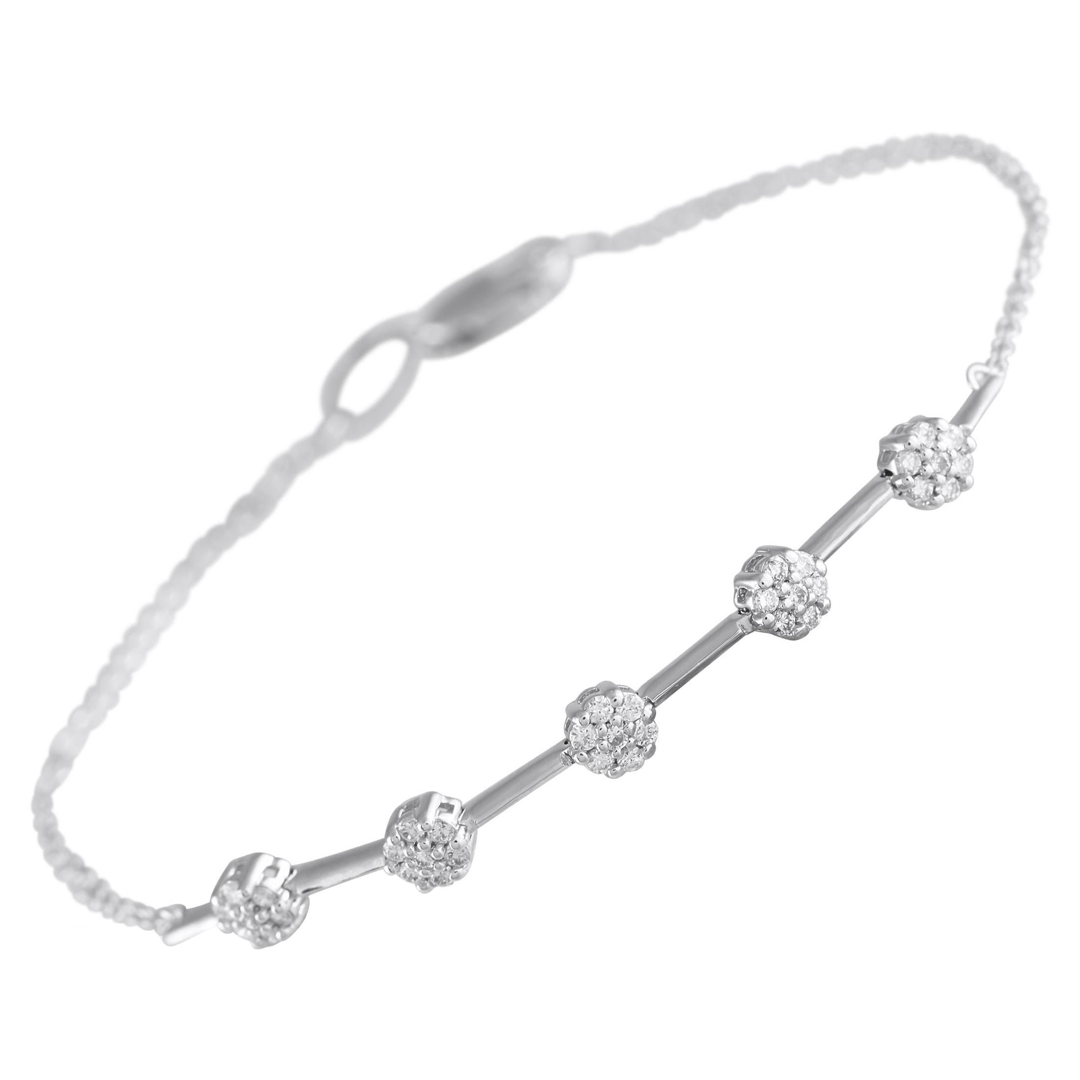 14K White Gold 0.25ct Diamond Bracelet
