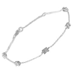 14K White Gold 0.30ct Diamond Station Bracelet