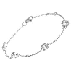 14K White Gold 0.25 ct Diamond Station Bracelet