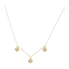 14K Yellow Gold 0.15ct Diamond Station Necklace
