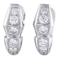 Bvlgari Serpenti 18K White Gold 1.52ct Diamond Earrings