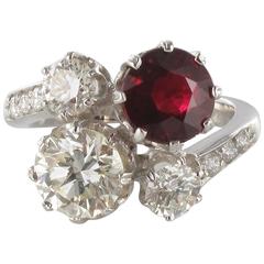 Sublime Ruby Diamond White Gold Engagement Ring 3