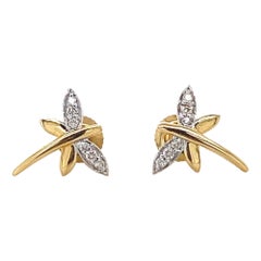 Boucles d'oreilles libellule en or massif 14K (certifié)