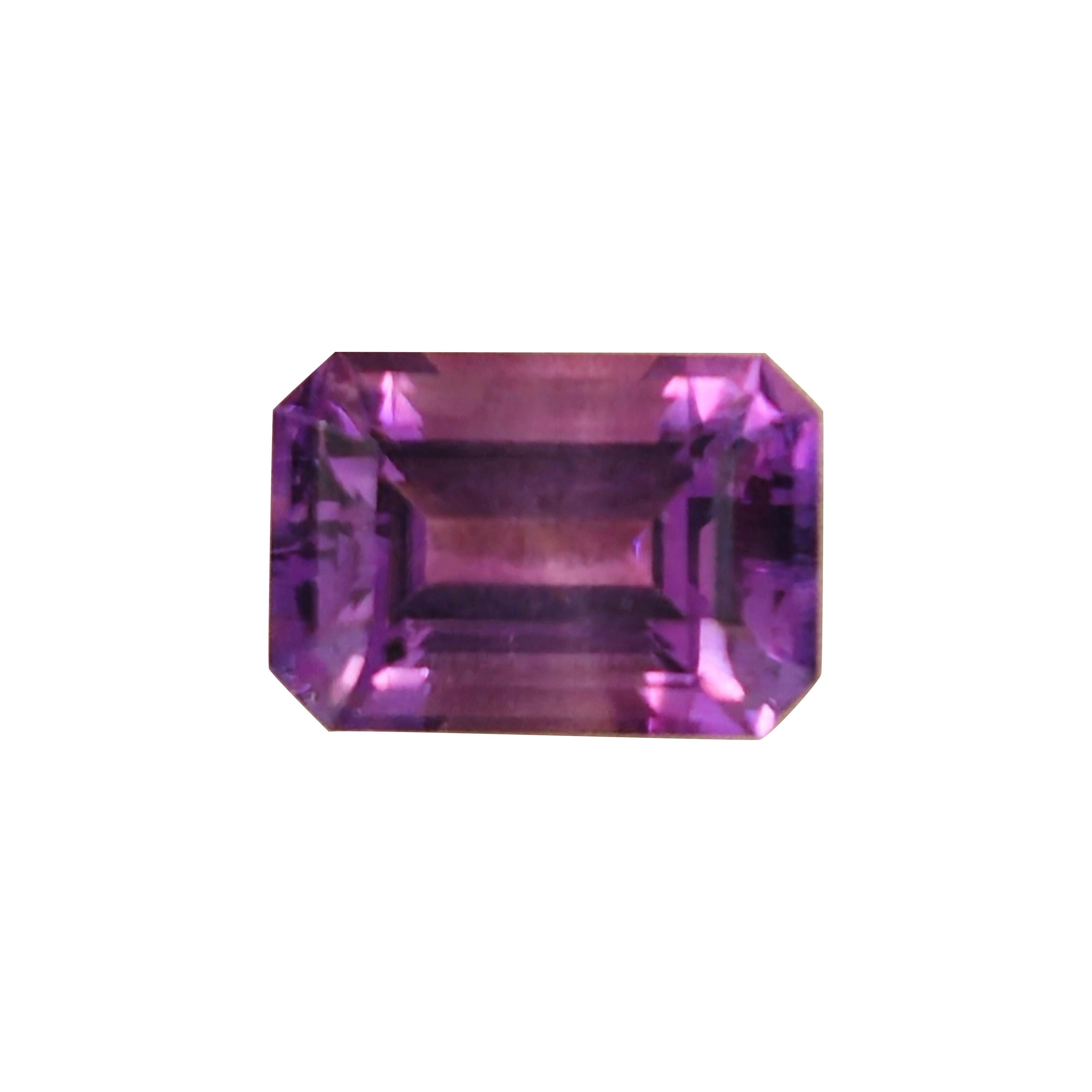 5.14 ct Brazil Natural Amethyst Gemstone Emerald Cut 12X8