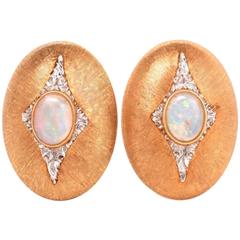 Mario Buccellati Opal Diamond Gold Earrings 12