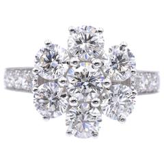 Graff Diamond Flower White Gold Ring 