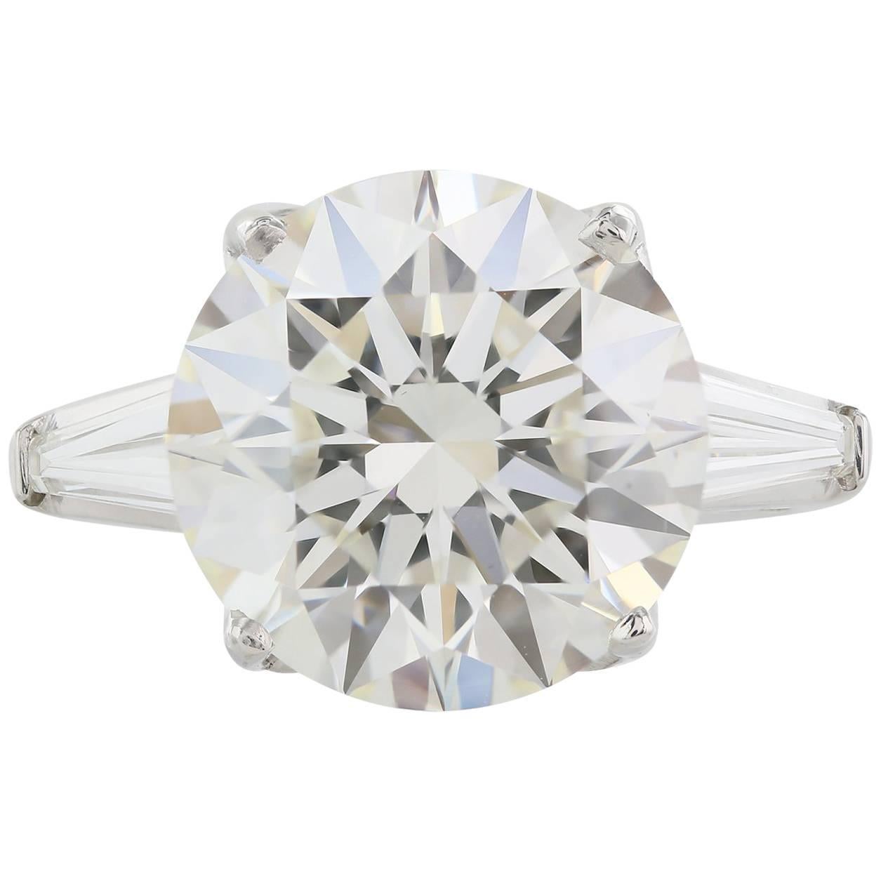 GIA Certified 8.04 Carat J/VS2 Triple X Diamond White Gold Engagement Ring For Sale