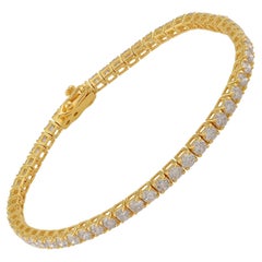3 Carat SI Clarity HI Color Diamond Tennis Bracelet 14k Yellow Gold Fine Jewelry