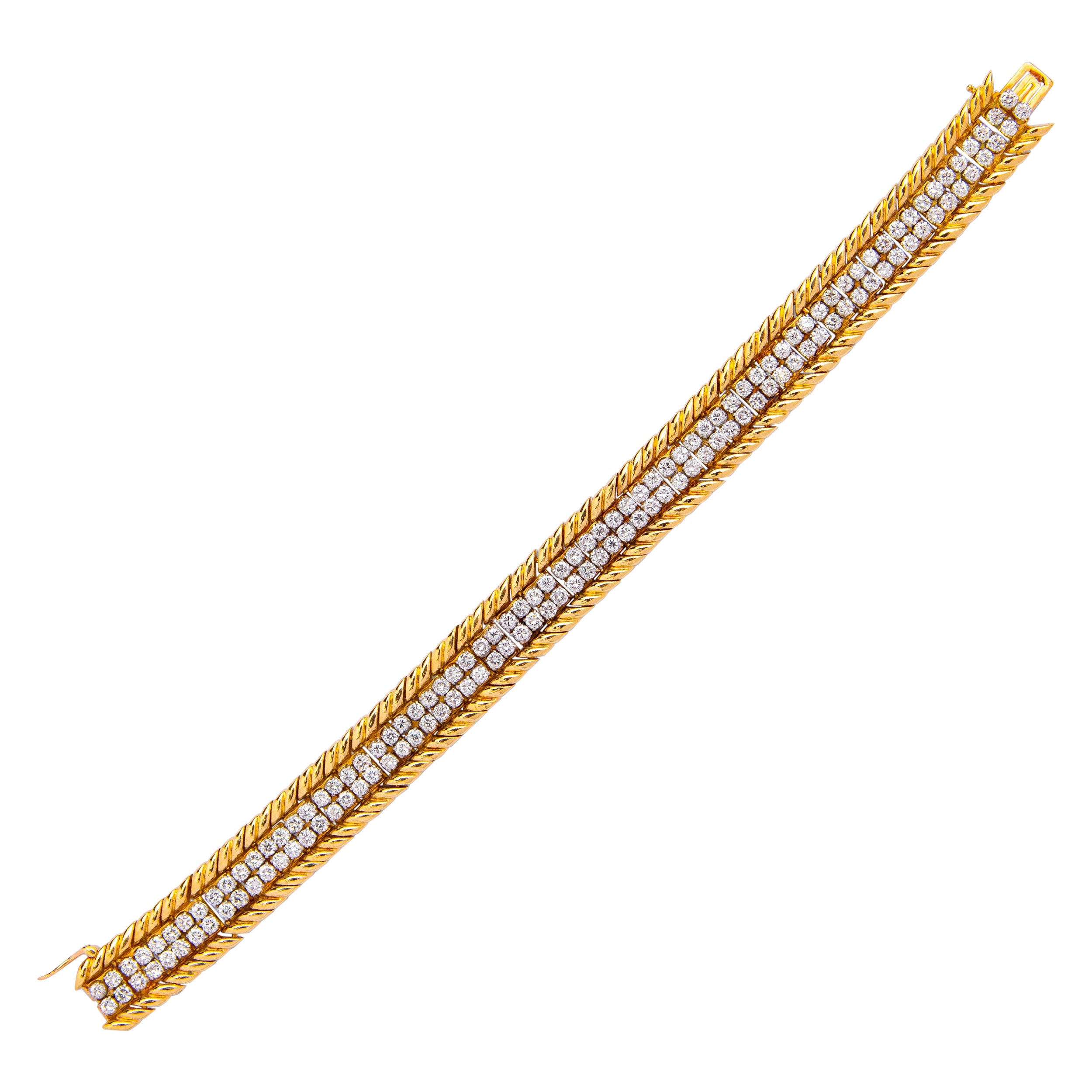 French Yellow Gold & Diamond Bracelet