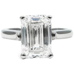 Tiffany & Co. 3.09 Carat Emerald Cut Solitaire Platinum Ring GIA Certified 4