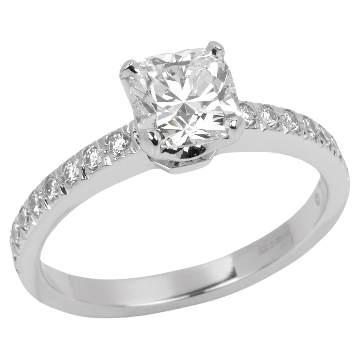 Tiffany & Co. 0.90ct Cushion Cut Diamond Platinum Novo Ring