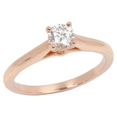Cartier 0.24ct Brilliant Cut Solitaire Diamond 18ct Rose Gold 1895 Ring