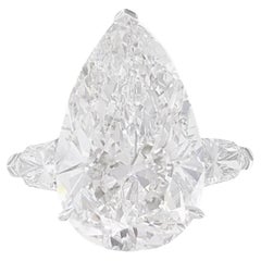 GIA Certified 8 Carat Pear Cut Diamond Engagement Ring