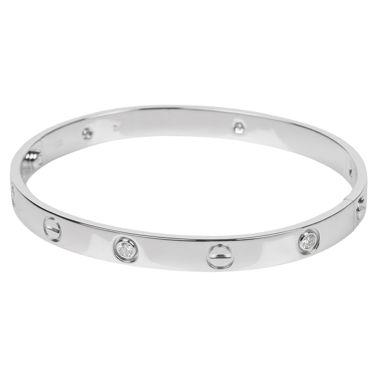 Cartier 6 Diamond 18ct White Gold Love Bangle 18cm