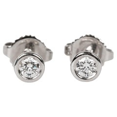 Tiffany & Co. 0.16ct Platinum Elsa Peretti Diamonds by the Yard Stud Earrings
