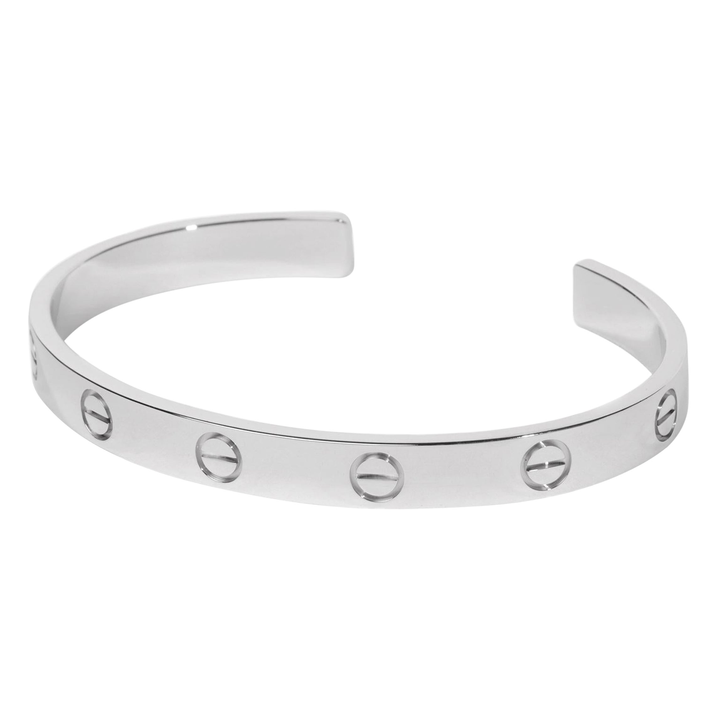 Cartier 18ct White Gold Love Cuff Bangle 17cm