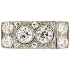 Art Deco Two-Stone Diamond Platinum Ring