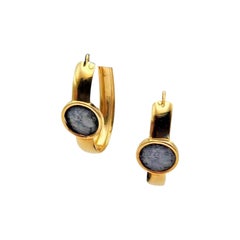 Superb Vintage Le-Gi Italy Yellow 18k Gold Earrings Total Weight 10 g