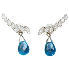 Briolette topazs earrings studs