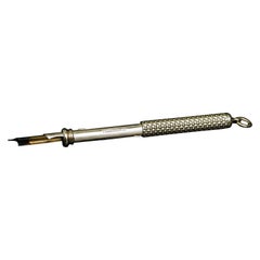 Antique Victorian 9k Calligraphy Pen and Pencil  Circa 1830-40s