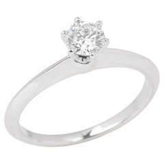 Tiffany & Co. Brilliant Cut 0.37ct Diamond Platinum Tiffany Setting Ring