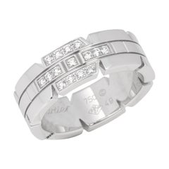 Cartier Diamond Accent 18ct White Gold Tank Française Ring