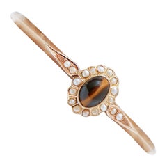 Stone, Pearls, 18 Karat Rose Gold Bracelet.