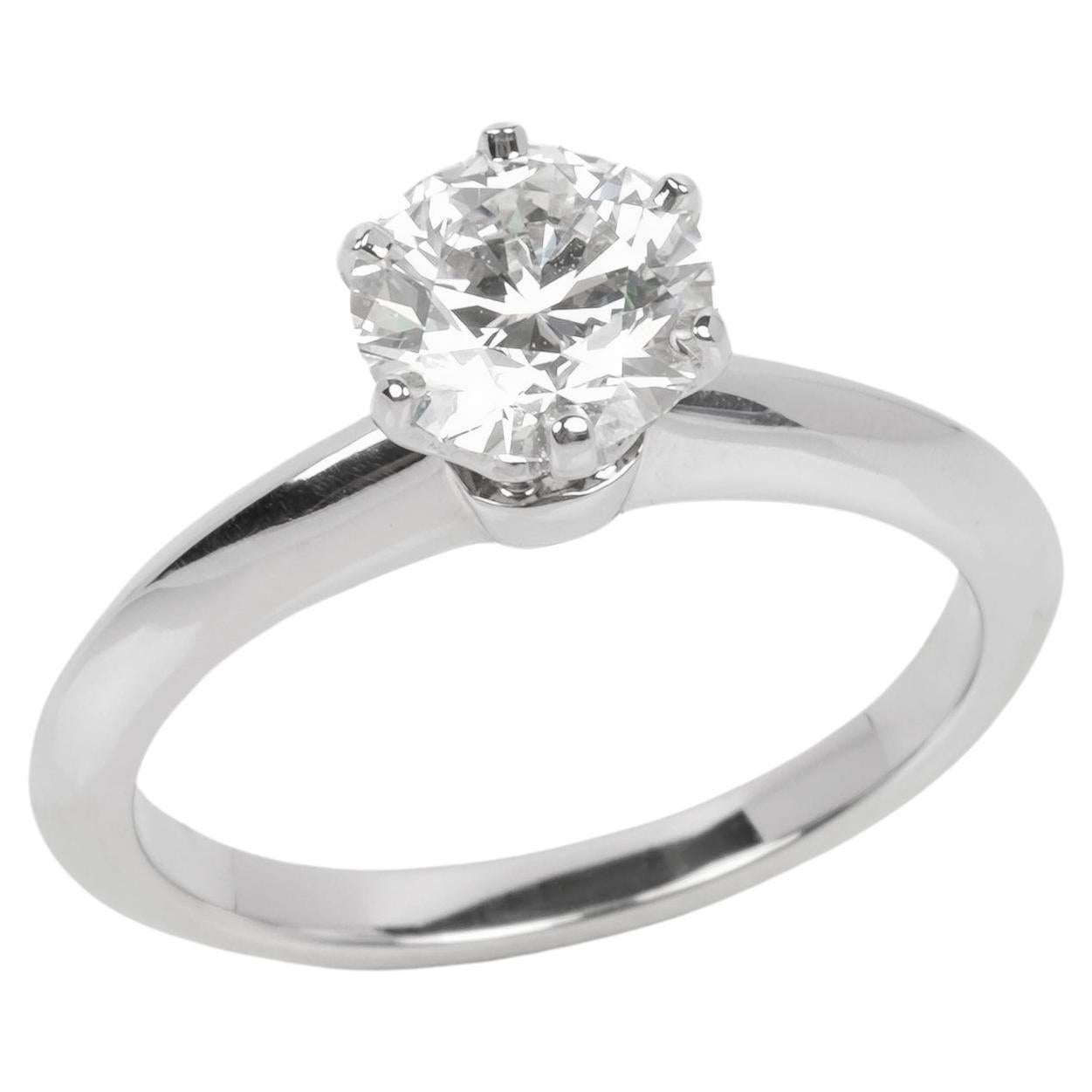 Tiffany & Co. 1.15ct Brilliant Cut Diamond Platinum Ring