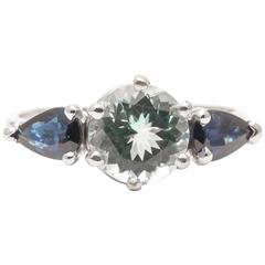 Vintage Aquamarine Sapphire Platinum Ring