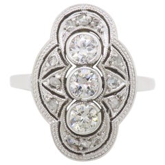Vintage Navette Style Diamond Ring