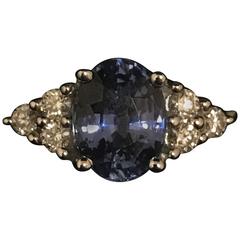 Ceylon Sapphire Diamonds White Gold Engagement Ring 1