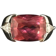 Tourmaline Diamond and White Gold Cocktail Ring 5