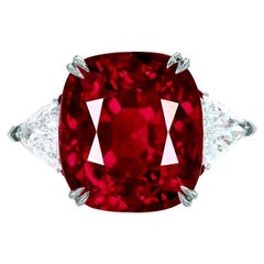 GIA 4.07 Ct. Certified Untreated Ruby Diamond Ring